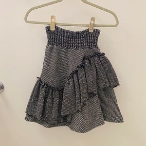 Maje Skirt with elastic waistband and ruffle